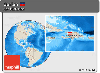 Shaded Relief Location Map of Garlen
