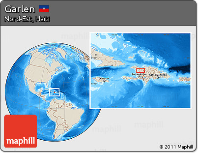 Shaded Relief Location Map of Garlen