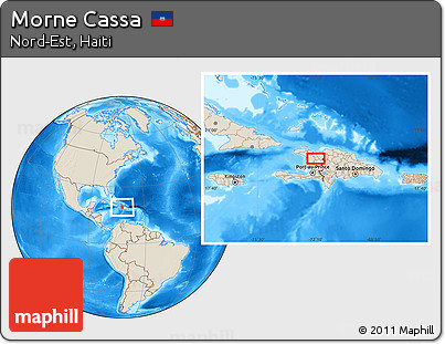 Shaded Relief Location Map of Morne Cassa