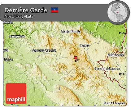Physical Map of Derrière Garde