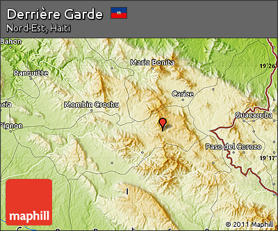Physical Map of Derrière Garde