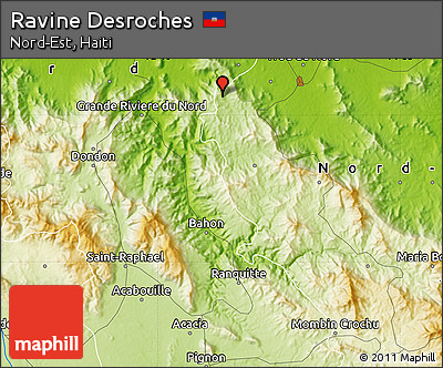 Physical Map of Ravine Desroches