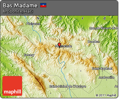 Physical Map of Bas Madame