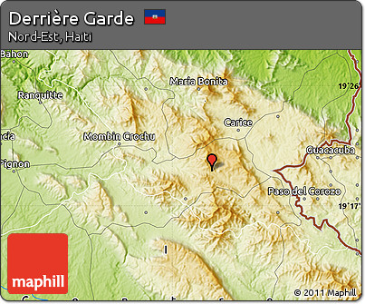Physical Map of Derrière Garde