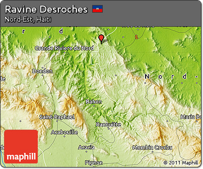 Physical Map of Ravine Desroches