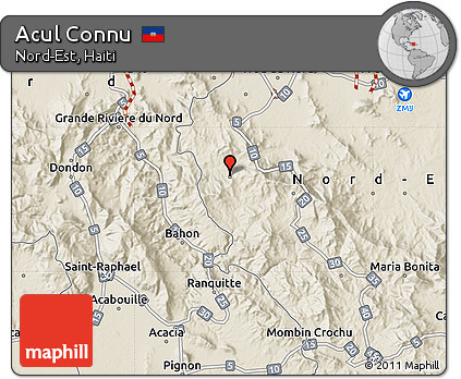 Shaded Relief Map of Acul Connu