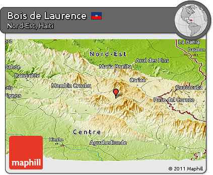 Physical Panoramic Map of Bois De Laurence