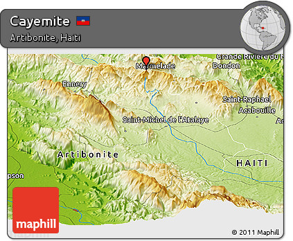 Physical Panoramic Map of Cayemite