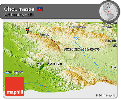 Physical Panoramic Map of Choumasse