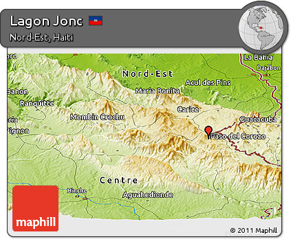 Physical Panoramic Map of Lagon Jonc