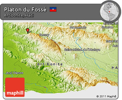 Physical Panoramic Map of Platon Du Fossé
