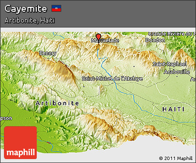 Physical Panoramic Map of Cayemite