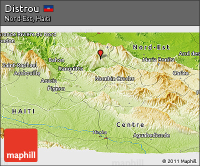 Physical Panoramic Map of Distrou