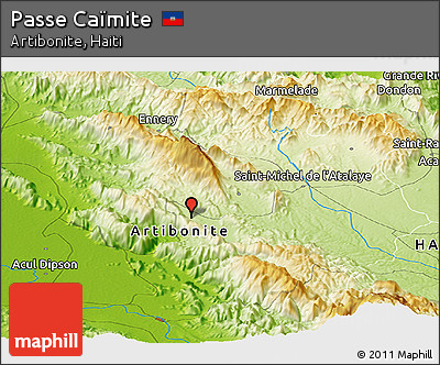 Physical Panoramic Map of Passe Caïmite