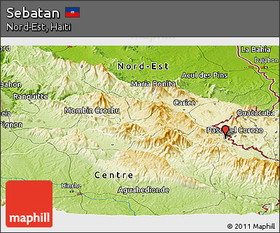 Physical Panoramic Map of Sebatan