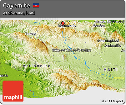 Physical Panoramic Map of Cayemite