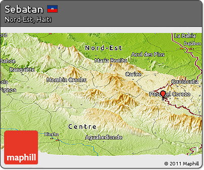 Physical Panoramic Map of Sebatan