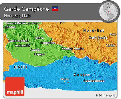Political Panoramic Map of Garde Campêche