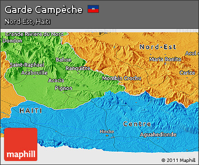 Political Panoramic Map of Garde Campêche