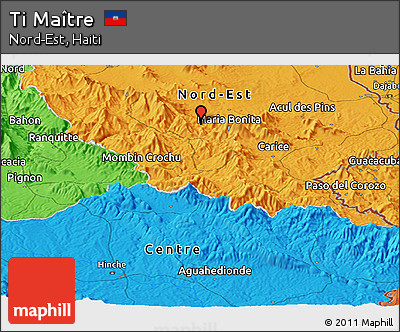 Political Panoramic Map of Ti Maître