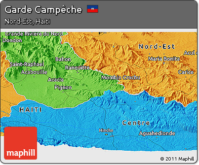 Political Panoramic Map of Garde Campêche