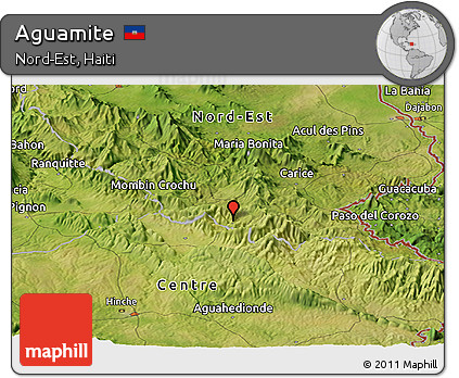 Satellite Panoramic Map of Aguamite