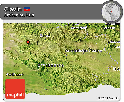 Satellite Panoramic Map of Clavin