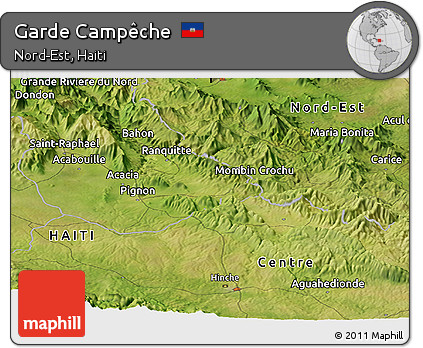 Satellite Panoramic Map of Garde Campêche