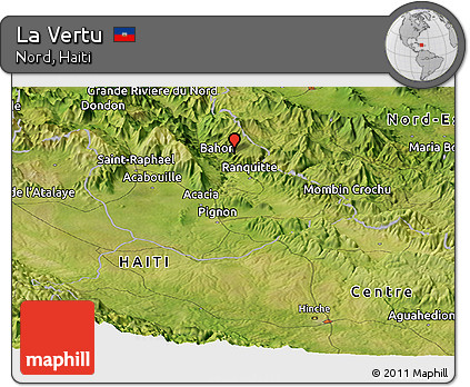 Satellite Panoramic Map of La Vertu