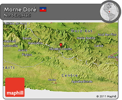 Satellite Panoramic Map of Morne Doré