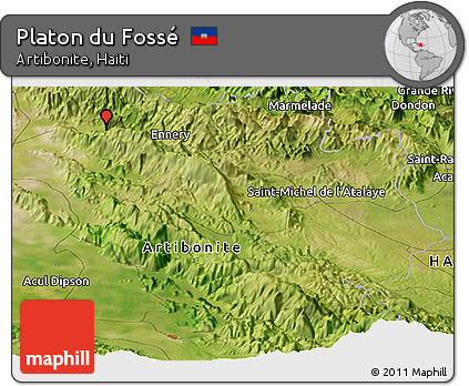Satellite Panoramic Map of Platon Du Fossé