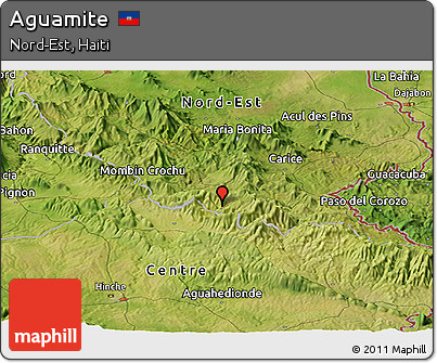 Satellite Panoramic Map of Aguamite