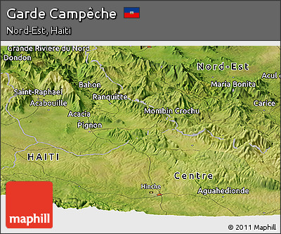 Satellite Panoramic Map of Garde Campêche