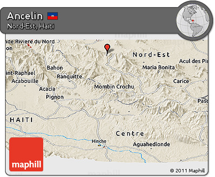 Shaded Relief Panoramic Map of Ancelin