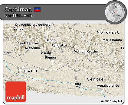 Shaded Relief Panoramic Map of Cachiman
