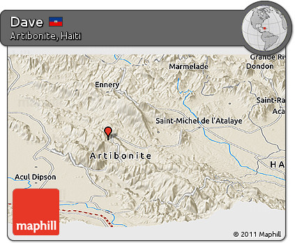 Shaded Relief Panoramic Map of Dave