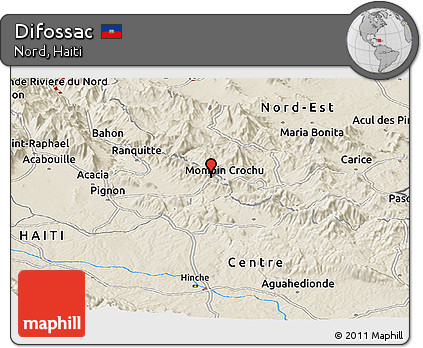 Shaded Relief Panoramic Map of Difossac