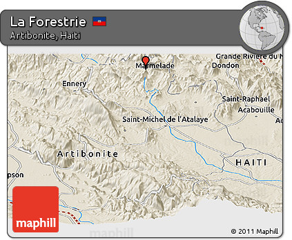 Shaded Relief Panoramic Map of La Forestrie