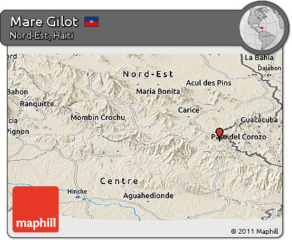 Shaded Relief Panoramic Map of Mare Gilot