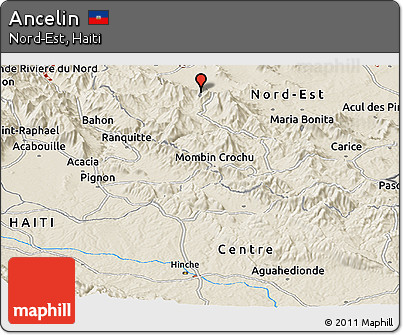 Shaded Relief Panoramic Map of Ancelin