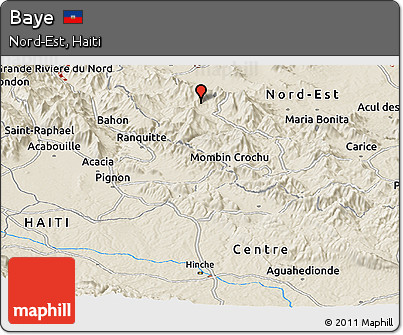 Shaded Relief Panoramic Map of Baye