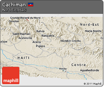 Shaded Relief Panoramic Map of Cachiman