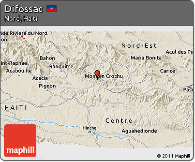 Shaded Relief Panoramic Map of Difossac
