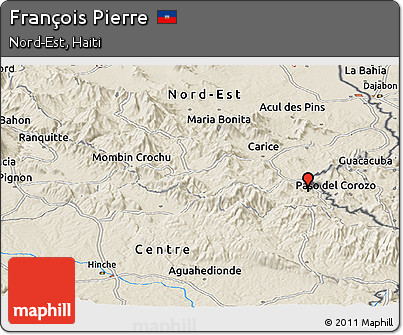 Shaded Relief Panoramic Map of François Pierre
