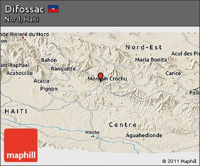Shaded Relief Panoramic Map of Difossac