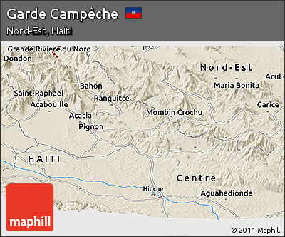 Shaded Relief Panoramic Map of Garde Campêche