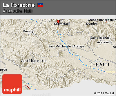 Shaded Relief Panoramic Map of La Forestrie