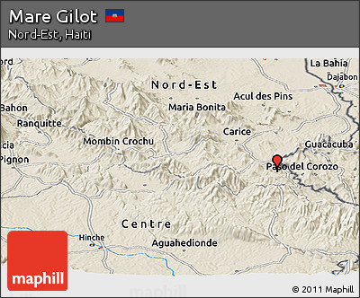 Shaded Relief Panoramic Map of Mare Gilot