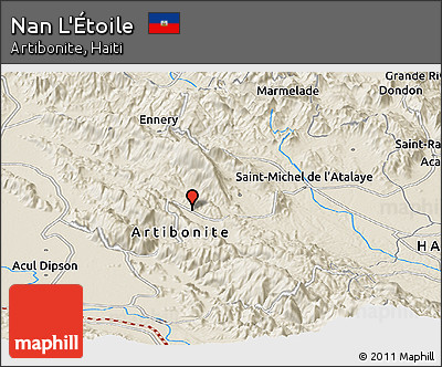 Shaded Relief Panoramic Map of Nan L'Étoile