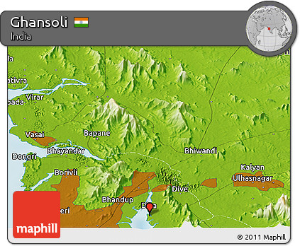 Physical Panoramic Map of Ghansoli